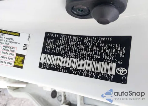 2021 Toyota Corolla Le z USA, uszkodzony, nr VIN 5YFEPMAE5MP216327